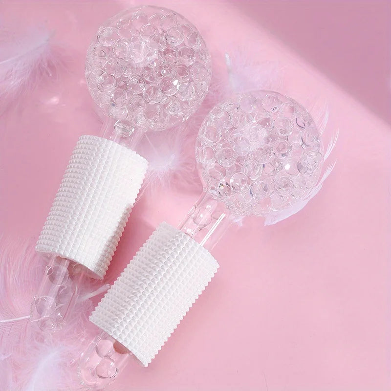 White Globes on a pink background