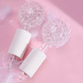 White Globes on a pink background
