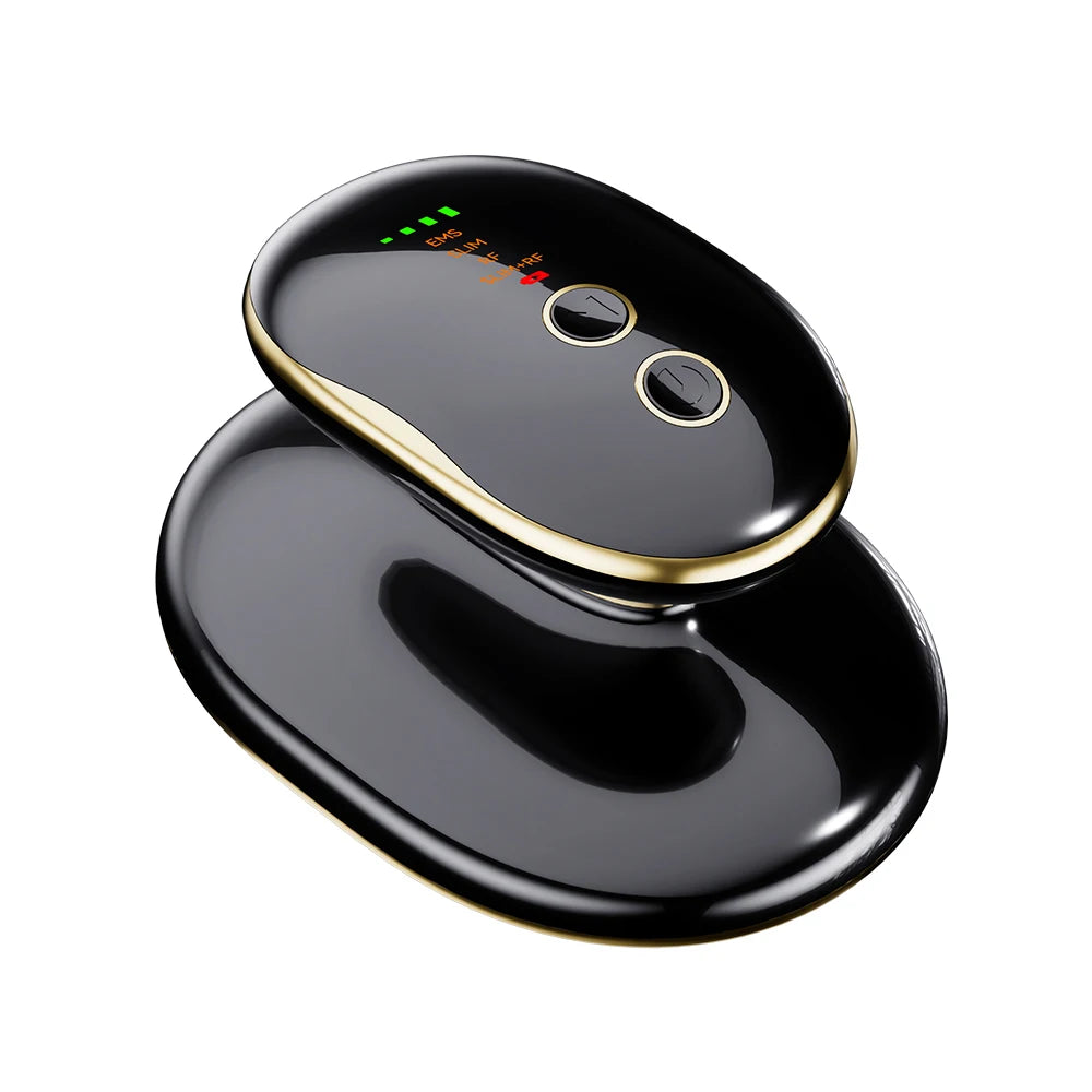 Black AuraSelf EMS & RF Body Sculpting Device — 4-in-1 LED Contouring & Slimming Machine