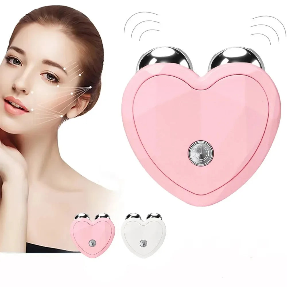 Heart-shaped electronic device with a woman's face 