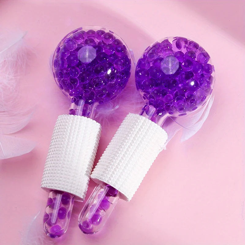 Purple globes on a pink background