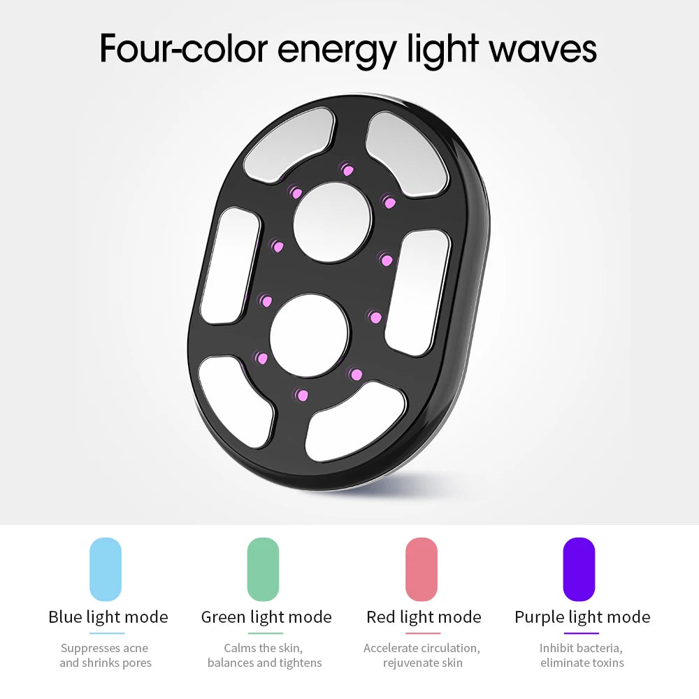 Black AuraSelf EMS & RF Body Sculpting Device — 4-in-1 LED Contouring & Slimming Machine