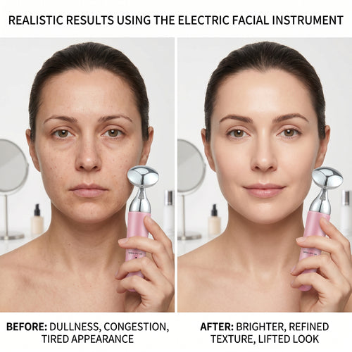 Before And After of using the Electric Cleansing And Massage Device