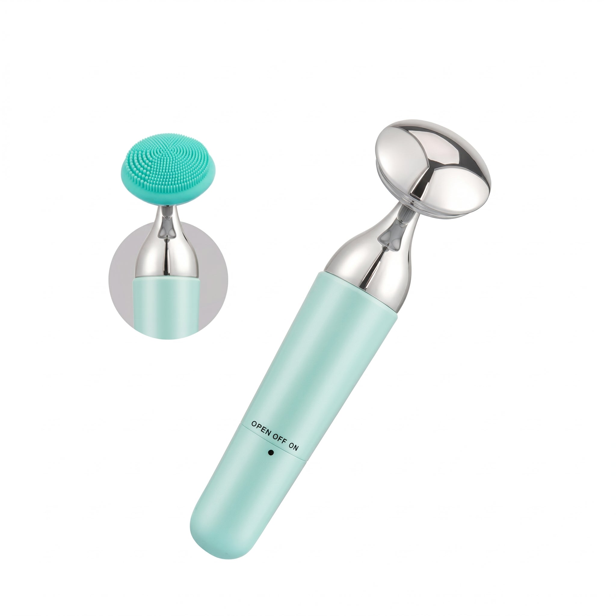 Green Electric Cleansing & Massage Device with green brush