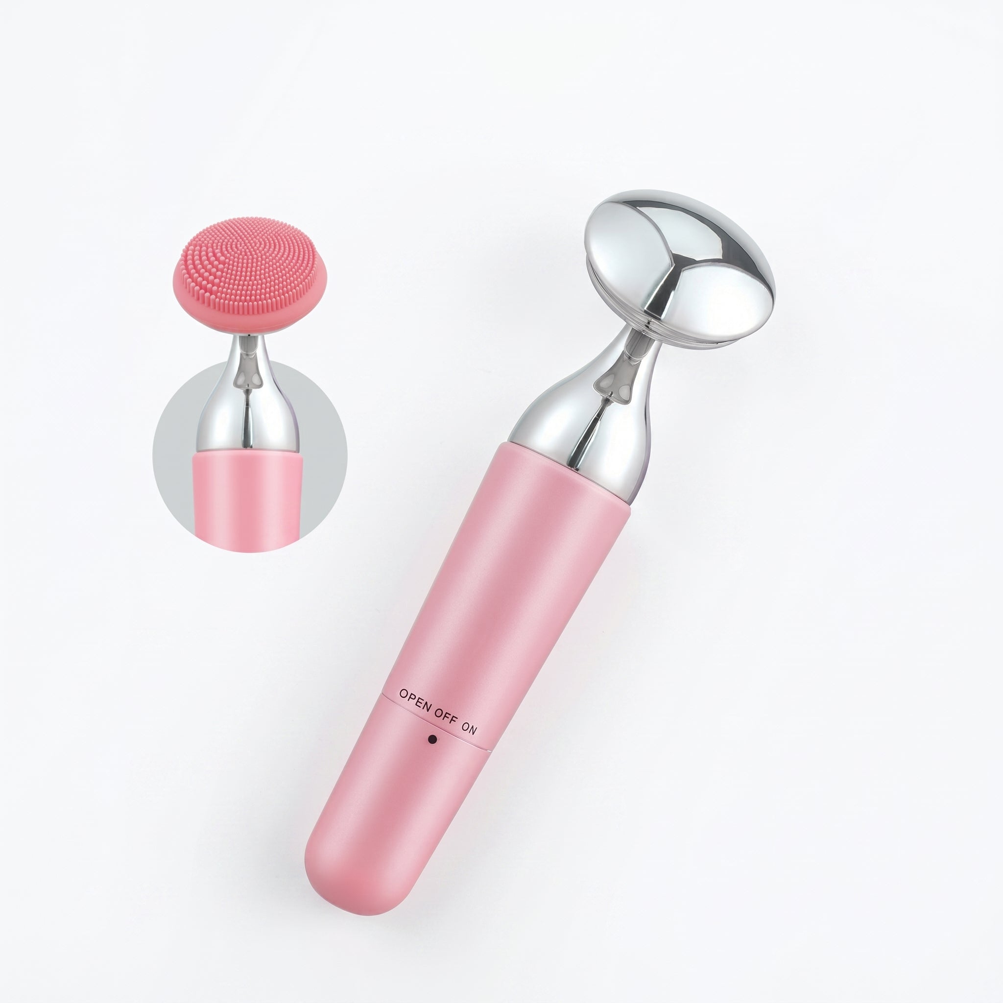Pink Electric Cleansing & Massage Device and brush 