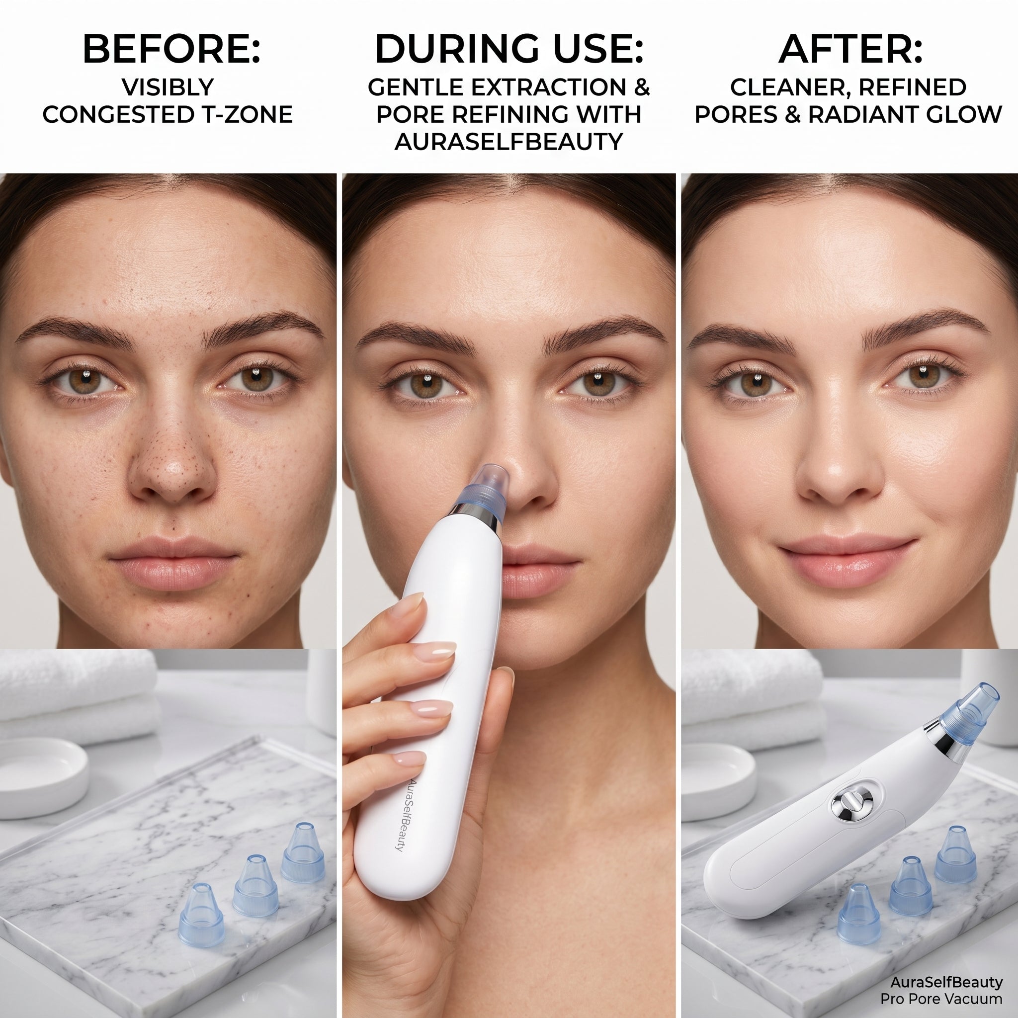 Before, During Use and After using Pro Pore Cleansing Device