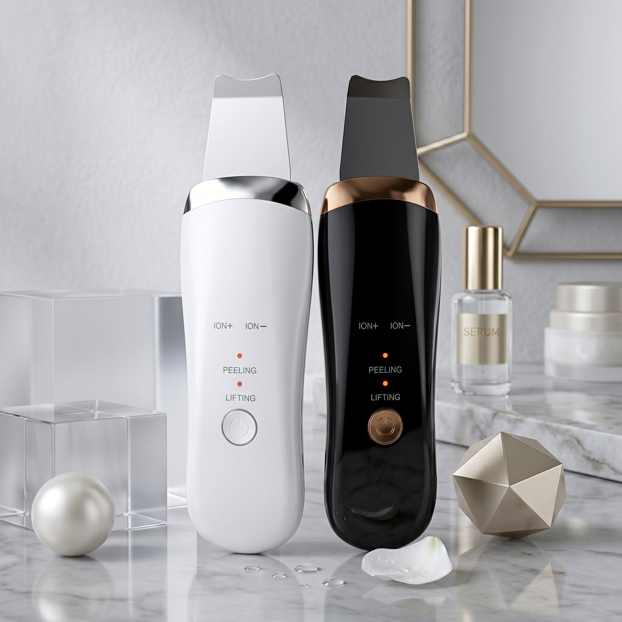 Black And White Ultrasonic Skin Scrubbers 