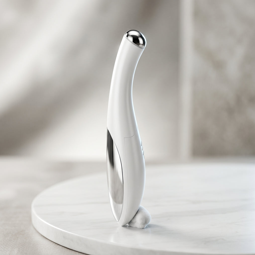 White mini eye device targeting fine lines and tired eyes.